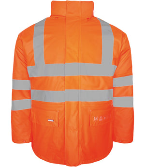 Brandhæmmende Hi-Vis vinterjakke i PU kvalitet med quiltet foer til kvinder - Hi-Vis Orange