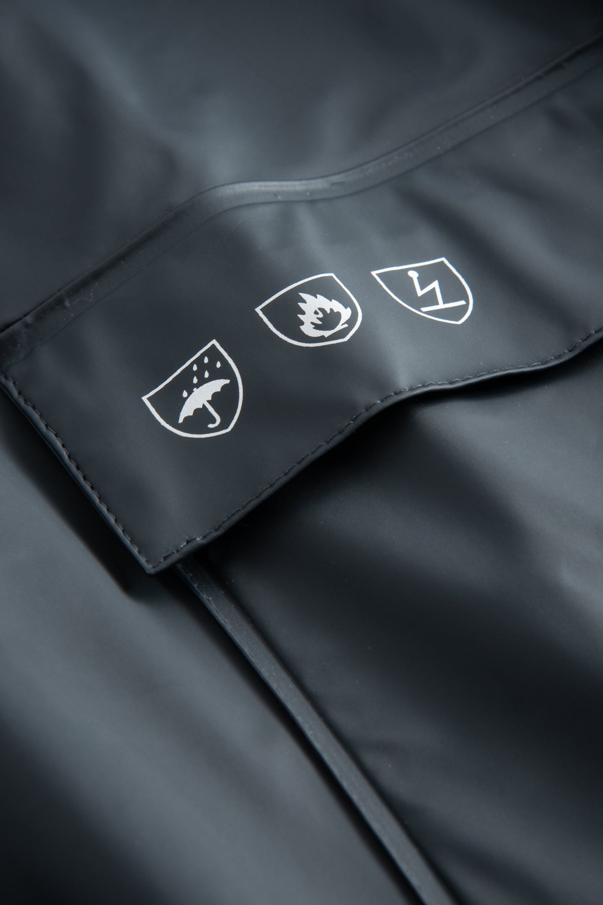 Brandhæmmende regnjakke i PU kvalitet - Navy