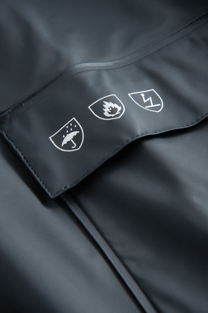 Brandhæmmende regnjakke i PU kvalitet - Navy