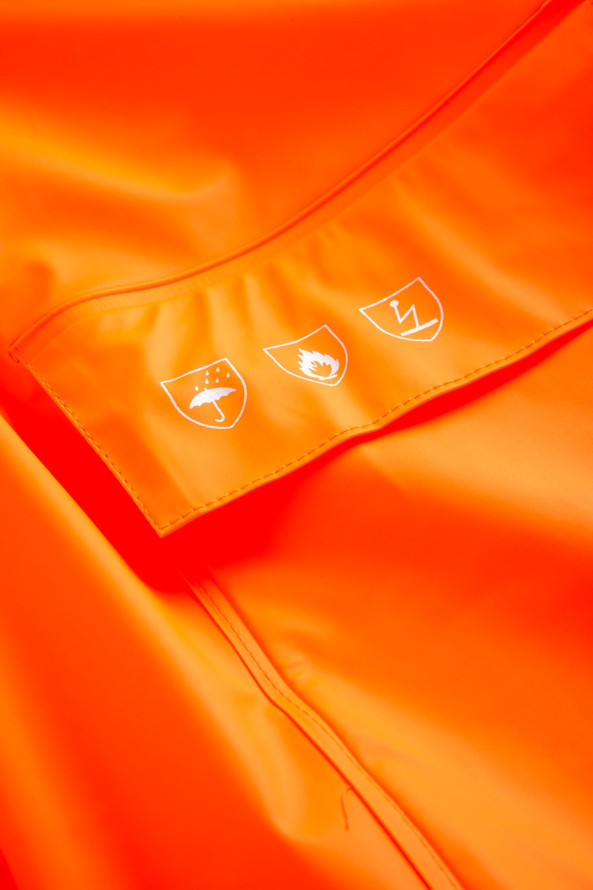 Brandhæmmende regnjakke i PU kvalitet - Hi-Vis Orange