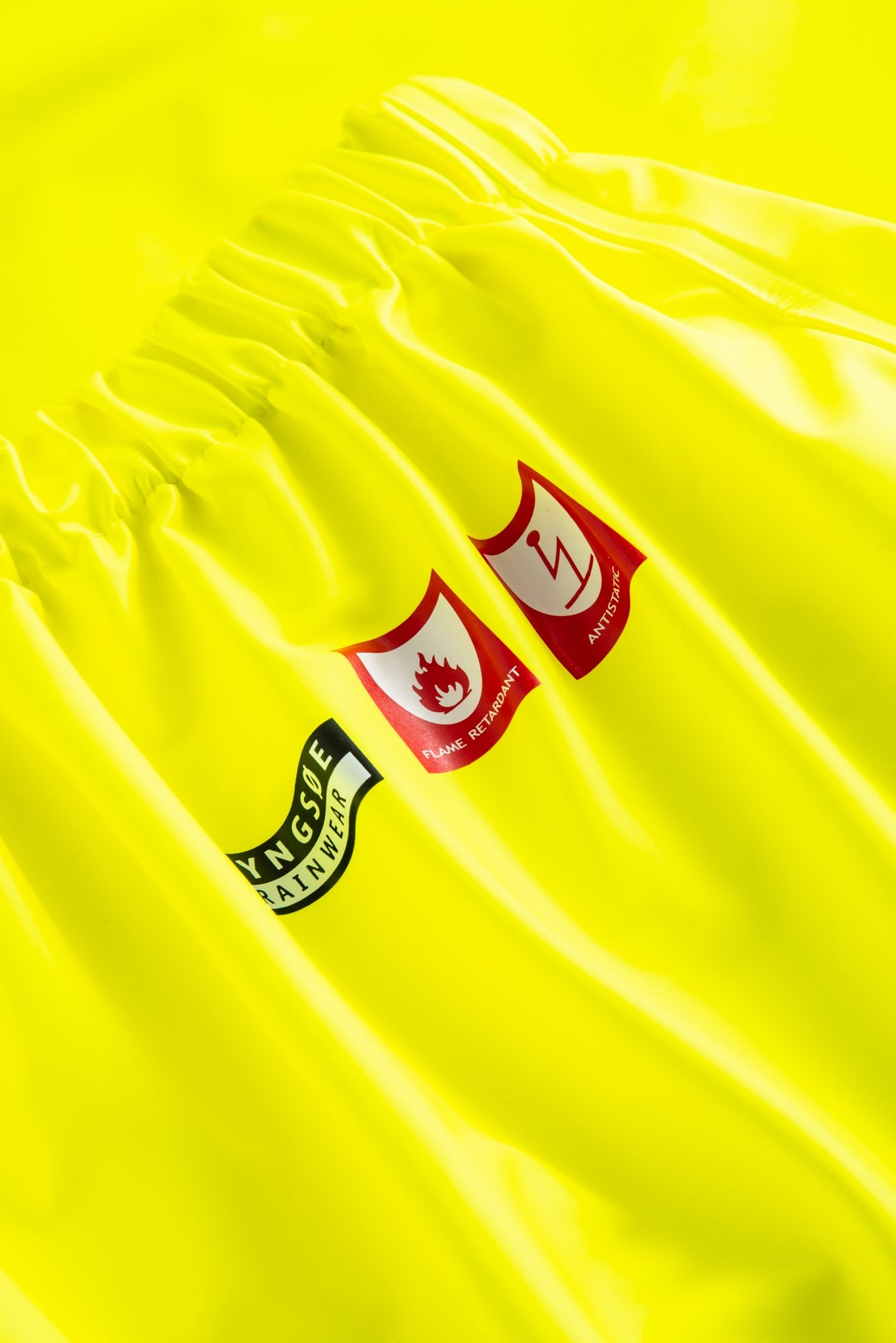 Brandhæmmende Hi-Vis regnbukser i PU kvalitet - Saturn Gul