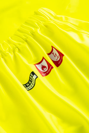 Brandhæmmende Hi-Vis regnbukser i PU kvalitet - Saturn Gul