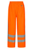 Brandhæmmende Hi-Vis regnbukser i PU kvalitet med RWS-reflekser - Hi-Vis Orange