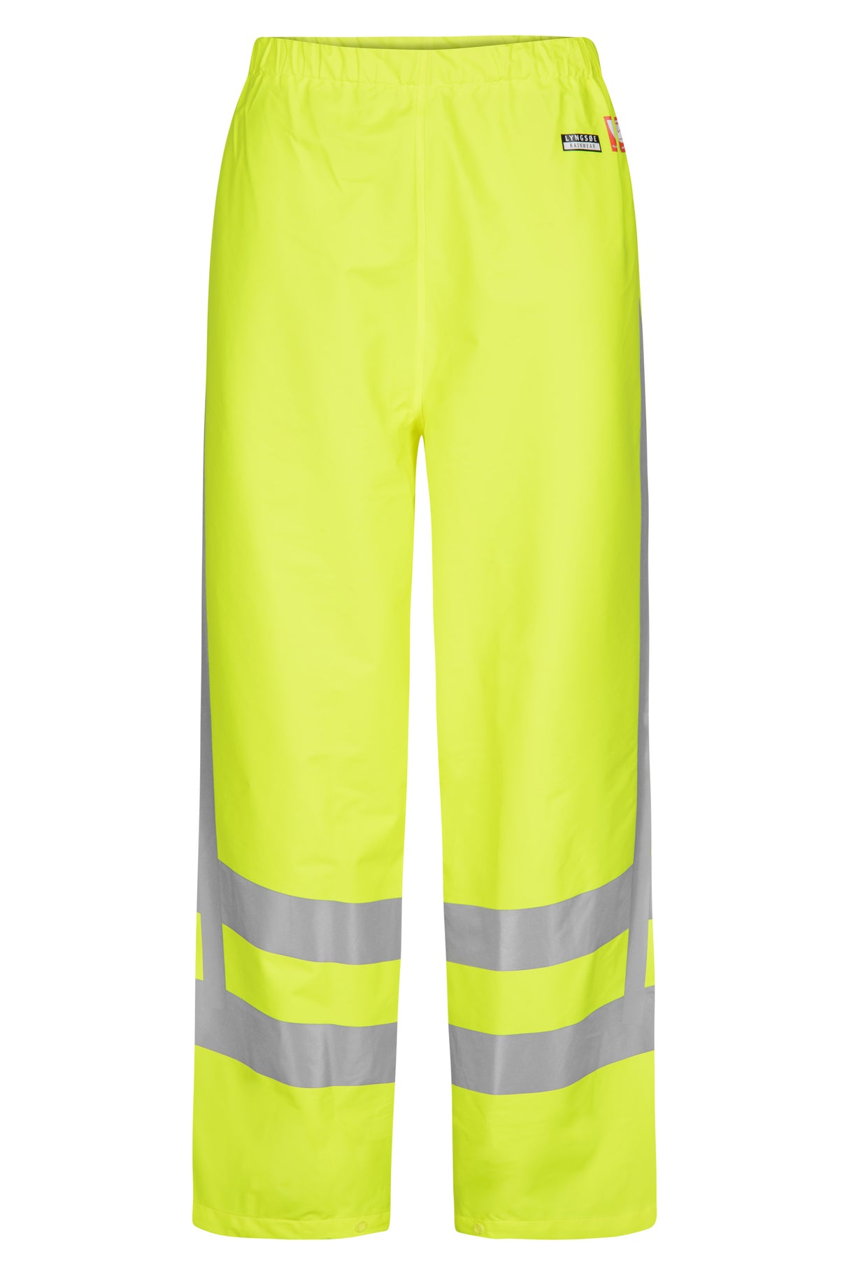 Brandhæmmende Hi-Vis regnbukser i PU kvalitet med RWS-reflekser - Saturn Gul