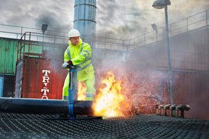 Brandhæmmende Hi-Vis regnjakke i PU kvalitet - Saturn Gul