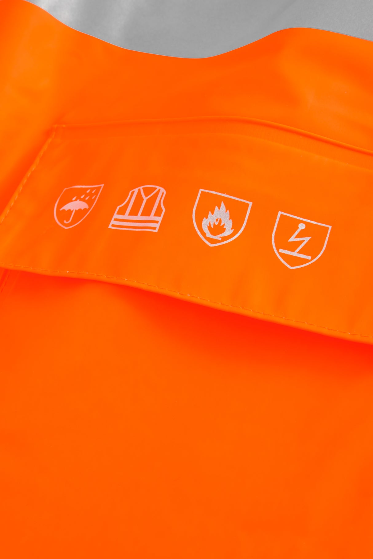 Brandhæmmende Hi-Vis regnjakke i PU kvalitet med RWS-reflekser - Hi-Vis Orange