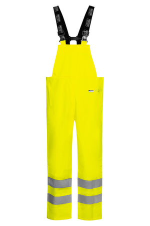 Brandhæmmende Hi-Vis regnoveralls i PU kvalitet - Saturn Gul