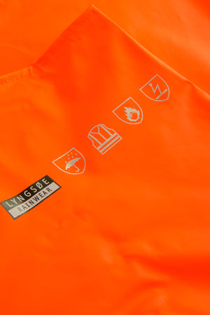 Brandhæmmende Hi-Vis regnoveralls i PU kvalitet med RWS-reflekser - Hi-Vis Orange