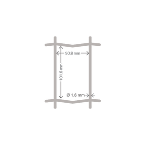 Havehegn -  maske 5 x 10 cm - 60 cm x 25 meter, galvaniseret