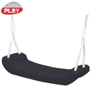 Gyngesæde med reb - sort