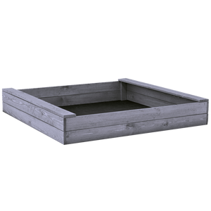 Sandkasse slim 120 x 120 cm, grå, grundmalet