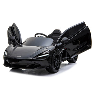 Elbil McLaren 720S 12V, med EVA-hjul og lædersæde, sort