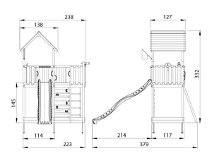 Legetårn Jungle Gym Mansion 2.1 ekskl. rutsjebane