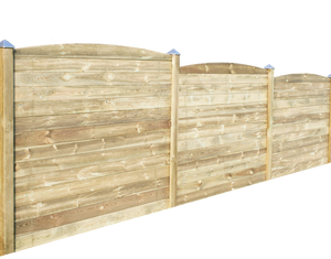 Profil plankehegn 178,5 cm 5 fag med topprofil buet afslutning og 6 mellem stolper