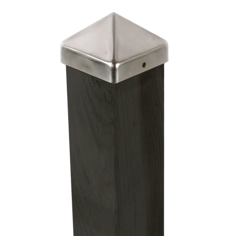 Stolpehat rustfri 101 x 101 mm