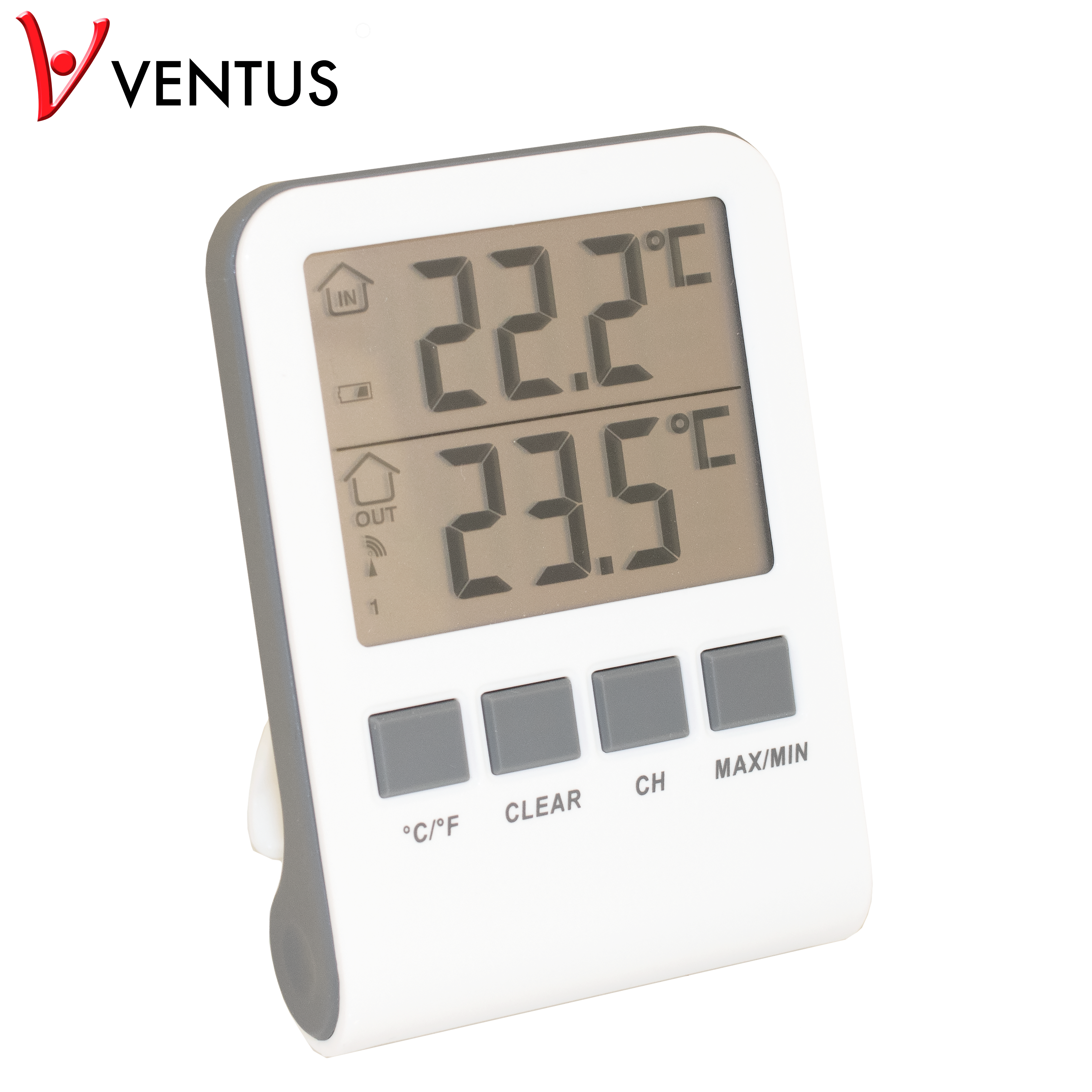 Digitalt inde-/udetermometer - hvid WA118