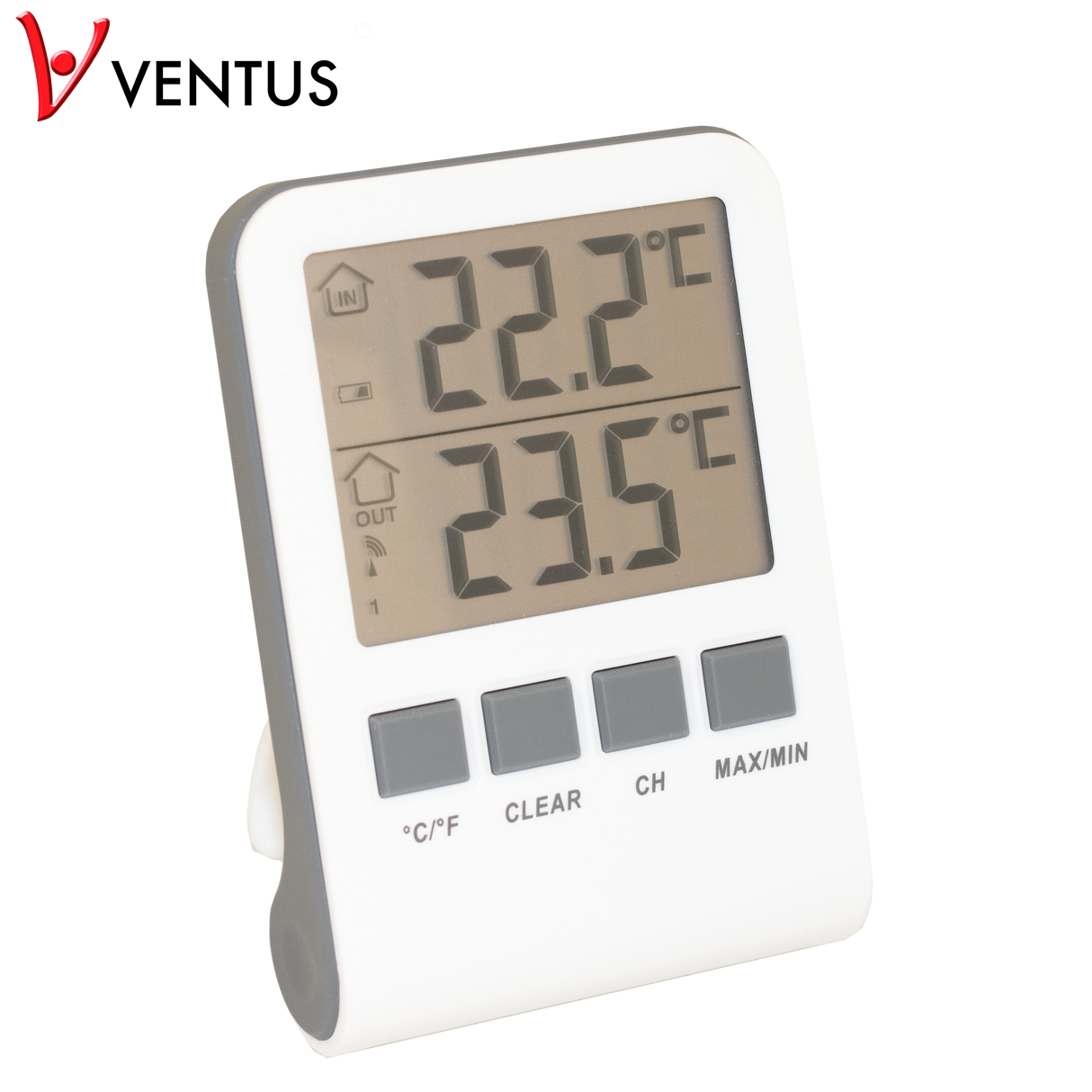 Digitalt inde-/udetermometer - hvid WA118