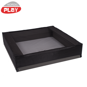 Sandkassenet - 120 x 120 x 20 cm, sort