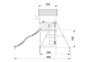 Legetårn Jungle Gym Sierra 2.1 m/2-Swing Module 220 og grøn rutschebane