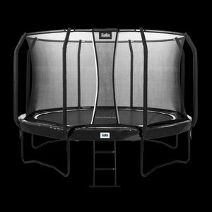 Trampolin First Class Ø366 cm, sort inkl. sikkerhedsnet og stige Salta