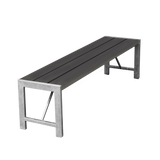 Bænk H-model 180 cm. nonwood antracit og galv. stel