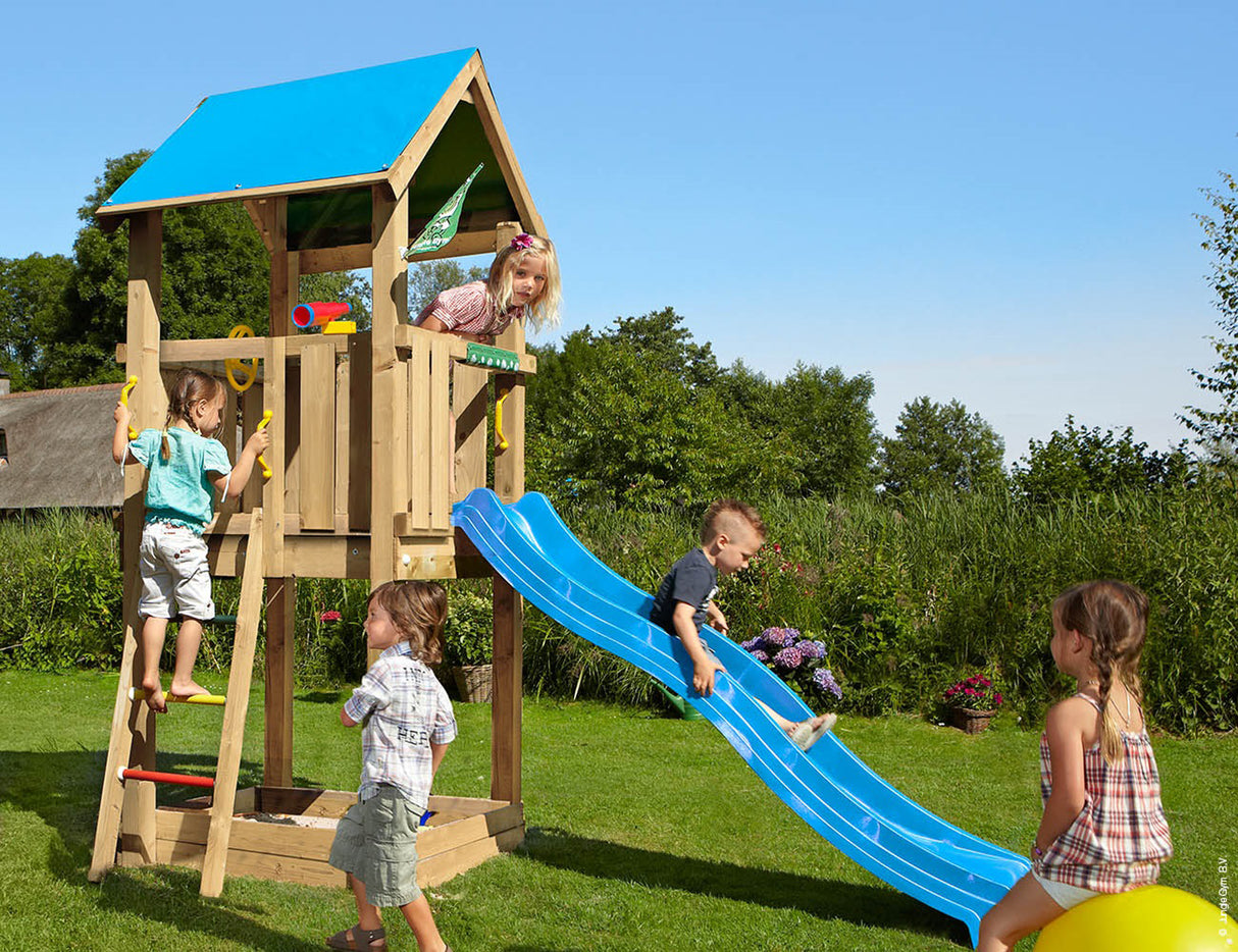 Legetårn Jungle Gym Castle 2.1 m/ blå rutschebane