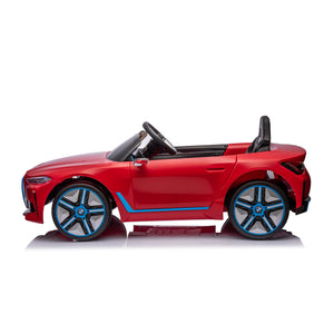 Elbil BMW I4 4x12V motorer, EVA hjul, PU lædersæde