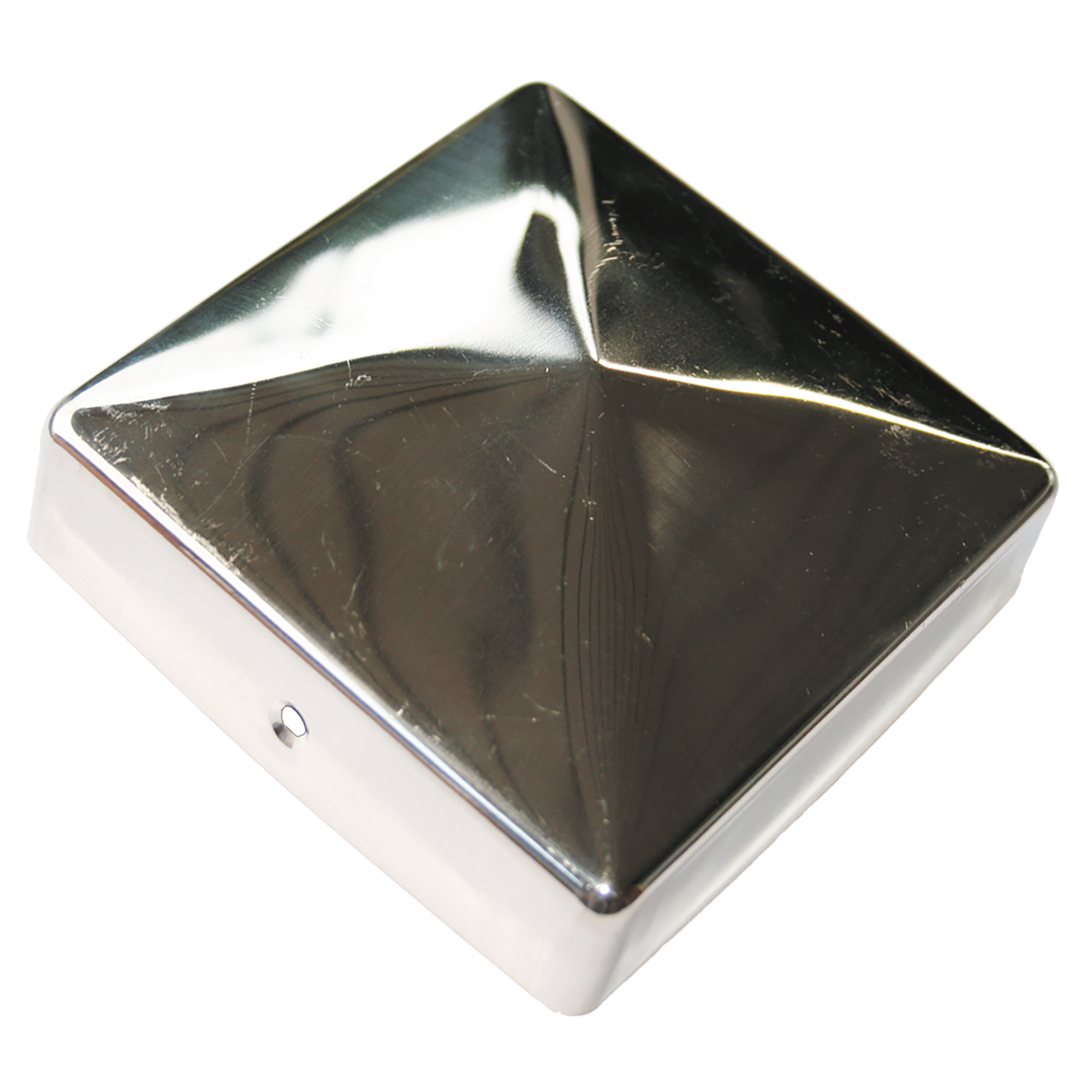 Stolpehat rustfri - 75 x 75 mm