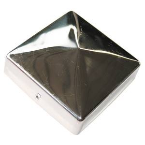 Stolpehat rustfri - 75 x 75 mm