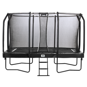 Trampolin First Class rektangulær 366 x 214 cm, sort inkl. stige og sikkerhedsnet Salta