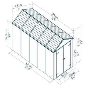 Skur Rubicon 7,0 m2. mørkegrå Palram - Canopia