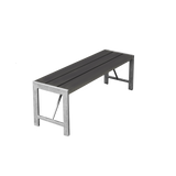 Bænk H-model 123 cm. nonwood antracit og galv. stel