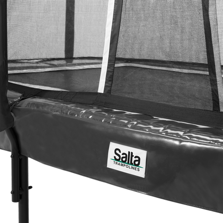 Trampolin First Class rektangulær 427 x 244 cm, sort inkl. stige og sikkerhedsnet Salta