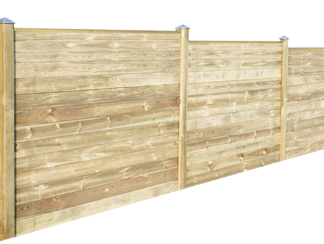 Profil plankehegn 170 cm 3 fag med topprofil flad afslutning og 4 mellem stolper