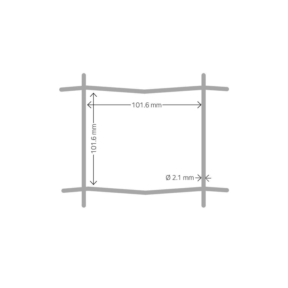 Havehegn -  maske 10 x 10 cm - 90 cm x 25 meter, galvaniseret