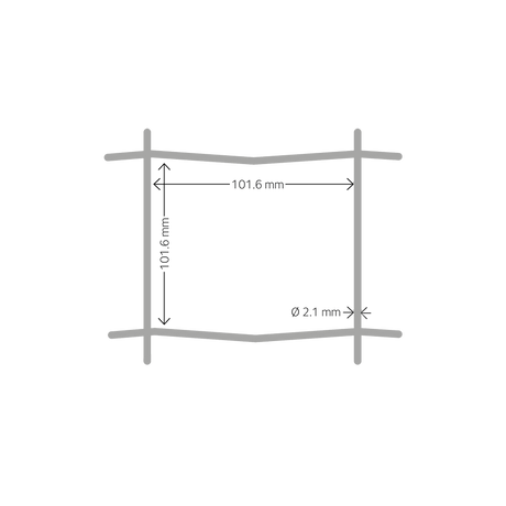 Havehegn -  maske 10 x 10 cm - 90 cm x 25 meter, galvaniseret