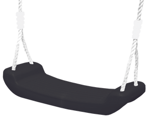 Gyngesæde med reb - sort