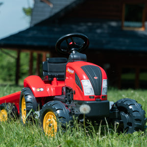 Country farmer traktor med trailer rød
