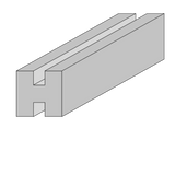 Stolpe til profilhegn mellem 9 x 9 x 270 cm