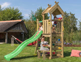 Legetårn Jungle Gym Teepee m/ grøn rutschebane