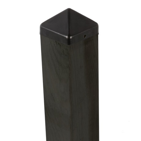 Stolpehat sort 75 x 75 mm