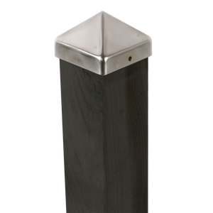 Stolpehat rustfri - 75 x 75 mm