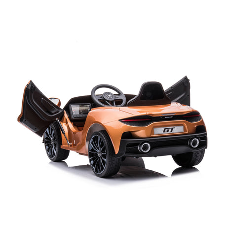 Elbil McLaren GT 12V7AH, EVA hjul, lædersæde, BT, spraymalet kobber