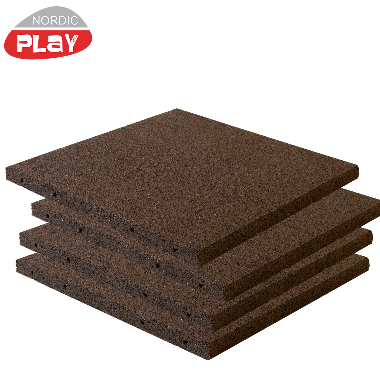 Gummiflise 50 x 50 x 3 cm sort Active 7,5 m2 - 30 stk.