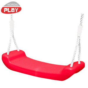 Gyngesæde med reb - rød