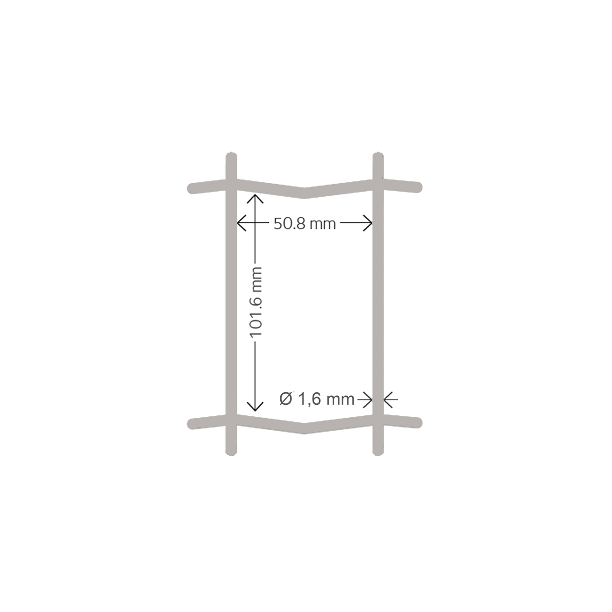 Havehegn, maske 5 x 10 cm - 150 cm x 25 meter, galvaniseret