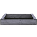 Sandkasse slim 120 x 120 cm, grå, grundmalet