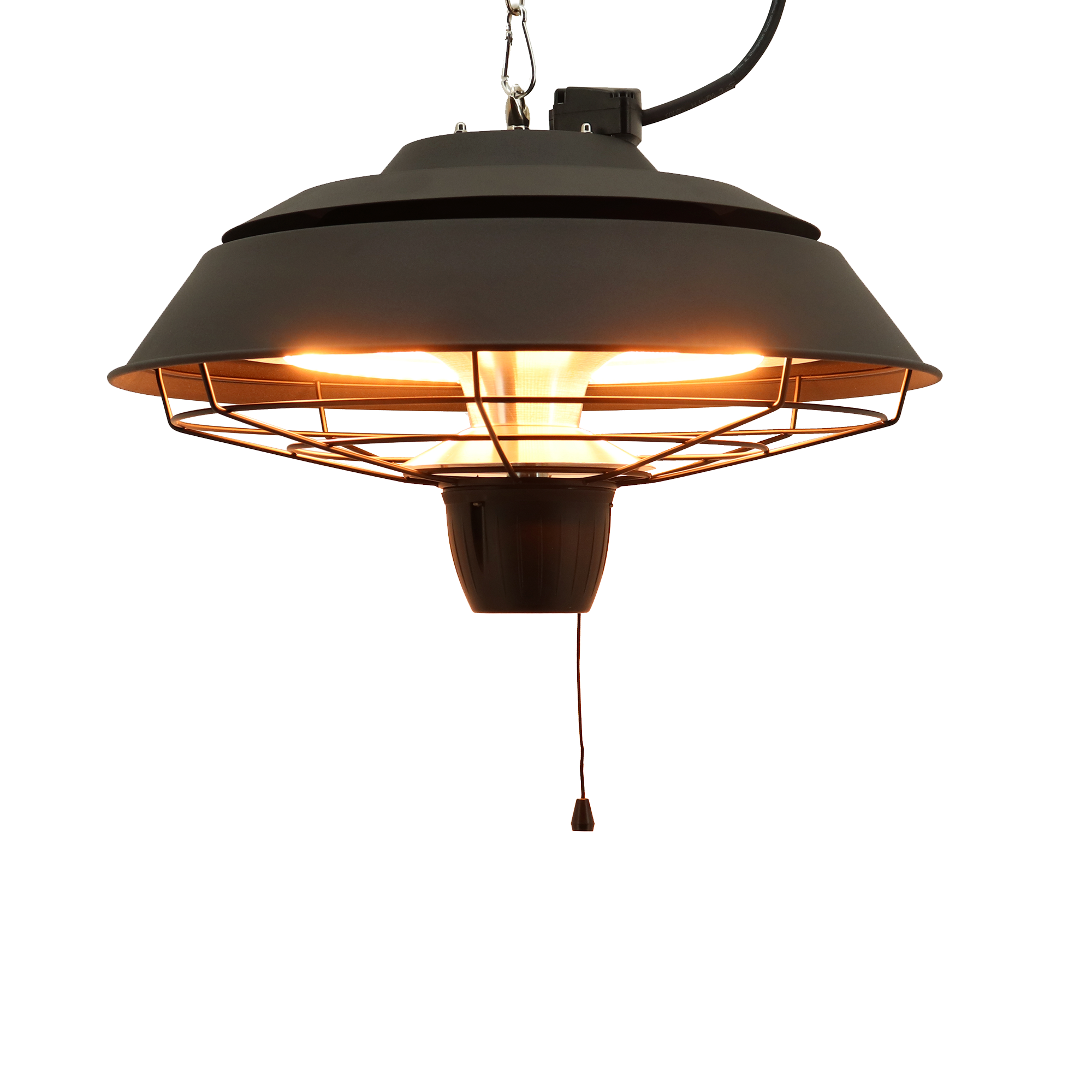 Terrassevarmer 1500W lofthængt - sort