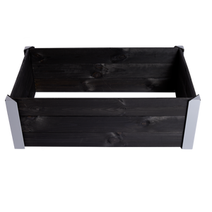 Kapilærskjuler gundmalet træ, sort med metalhjørner 33 x 93 x 53