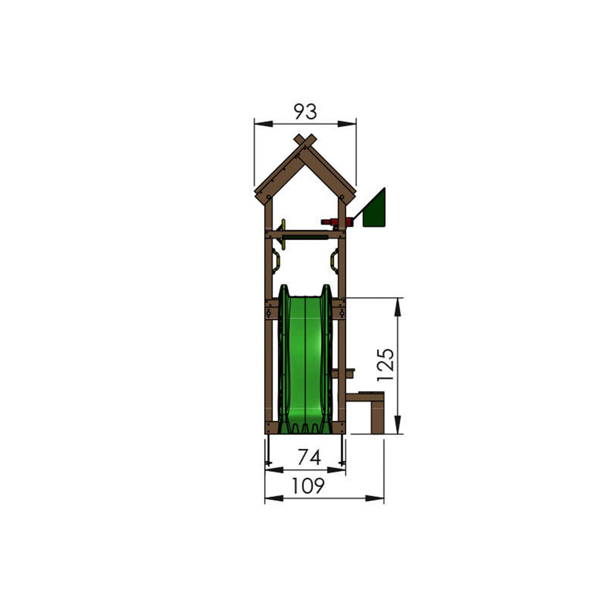 Legetårn Jungle Gym Totem m/ blå rutschebane